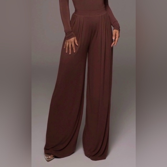 JLUXLABEL Pants - Women’s Self-Double Layer Dark Brown Pants Medium